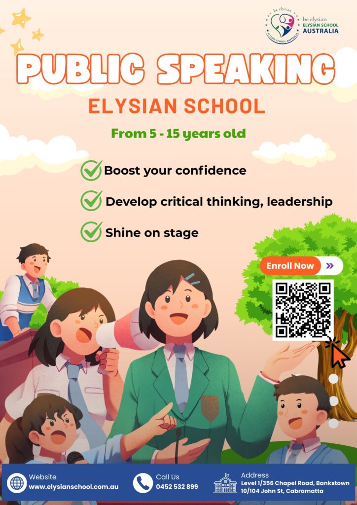 Public Speaking Class at Elysian School Australia