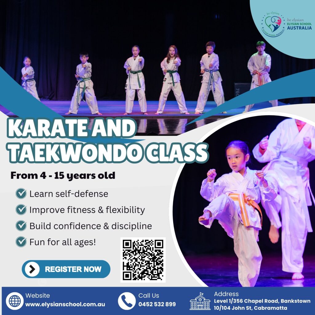 Karate and Taekwondo Class at Elysian School Australia